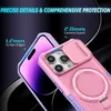 iPhone 15 Pro Max 14 Plus 13 12 11 Promax Heavy Duty Shopproof Magnetic Kickstand Phone Cases Shell 용 슬라이딩 카메라 디자이너 휴대 전화 케이스