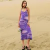 Abiti casual Paisley Knit Women Dress Summer Spaghetti Strap Sexy Bodycon Party Abbigliamento da casa femminile di Sunny Beachwear Y2K Woman264w