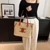 Tote francês tecer bolsa feminina bolsa de ombro ce designer saco bordado grande capacidade sacos de compras estilo de férias totebag mulheres sacos de palha