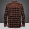 Herenjassen Winterjas Heren Dikker Warme Fleece Shirts Jassen 100% Katoen Geruit Flanel Militaire Kleding Chaquetas Hombre Maat M4XL 231005