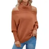 Women's Sweaters Sweater Woman 2023 Autumn/winter Solid Color Sexy Shoulders Leakage Halter Long Sleeve Women Drop MMYG2308