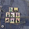 Pins Brooches Black Cat Tarot Enamel Pin Cartoon Punk Animal Badge Metal Lapel Clothes Backpack Witch Card Goth Jewelry Friends Hal