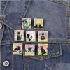 Pins Broschen Schwarze Katze Tarot Emaille Pin Cartoon Punk Tier Abzeichen Metall Revers Kleidung Rucksack Hexe Karte Goth Schmuck Freunde hal