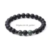 Perles en gros 8mm noir pierre brin couleur cristal jade perles énergie bouddha bracelet pour femmes hommes livraison directe bijoux bracelets Dhwvx