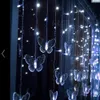 4M100LED WIDE STAR Butterfly Curtain LED -lampor Strängljus Flashing Wedding Room Layout Decoration324s