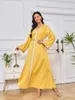 Ethnic Clothing Ramadan Middle East Dubai Muslim Fashion Robe Women's Dress Saudi Arabian Embroidery Gold Beaded Lace Islam Abaya