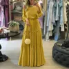 Mode Off-shoulder vestidos vrouwelijke kant-up gordeljurken strand vakantie ruche gewaad dames bohemien lange maxi-jurk 5XL casual282r