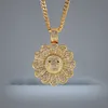 Iced Out Pendant Neckor for Men Luxury Designer Mens Colorful Bling Diamond Flower Pendants Cuban Link Chain Necklace Jewelry1258607