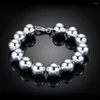 Strand 14m Buddha Ball Bracelet For Women 925 Stamped Silver Color Luxury Quality Trendy Woman Jewelry 2022 Whole Accessories 284b