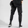 Herrbyxor klassiska streetwear hiphop joggers män bokstav band lastfickor spår taktiska avslappnade manliga byxor Sweatpant K116