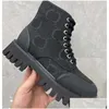 Laarzen Hoge kwaliteit Heren Dames Designer Halve laars Klassieke stijl Echt lederen schoenen Mode Schoen Winter Herfst Sneeuw Nylon Canvas Enkel D