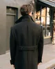 Mélanges de laine pour hommes Hommes Long manteau noir Double boutonnage sur mesure mélange de laine hiver chaud pardessus sur mesure Blazer hommes costumes 231005