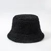 Berets осень зимний унисекс пушистые шляпа шляпа женщины мужчины панама рыбацкая мода с твердым цветом