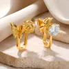 Boucles d'oreilles Style Papillon Étoile Zircon Couleur Or Pour Femmes Piercing Oreille Ongles Bijoux De Mode Cadeau De Mariage Livraison Gratuite 2023