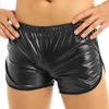 Sous-vêtements Hommes Lingerie Wet Look Faux Cuir Sous-vêtements Sports Boxer Shorts avec poche arrière Pantalon en latex Gay Culotte Pole Dance293e