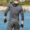 Männer Hosen Sport Langarm Mit Kapuze T-shirts Laufen Fitness Schnell Trocknend T hemd 2023 Frühling Herbst Männer Oodie Tees Outdoor tops 231005