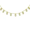 Kedjor xingyu smycken mässing halsband grönt glas guld pläterade damer europeiska och amerikanska mode baguette hänge