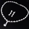 Комплект ожерелья и серег, круглый кристалл, цветок, кубический цирконий, свадебные аксессуары, CZE-6198