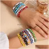 Charm-Armbänder Türkisches Glücks-Blue-Eye-Armband für Frauen Männer Handgefertigte 8 mm böse Perlen Armreifen Schmuck Drop Lieferung Dhgarden Dhiw2