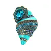 Broche de luxe de créateur moyen ancien haut de gamme conque goutte d'huile incrustée de diamants broche artistique accessoires vêtements accessoires manteau boutons broche