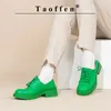 Zapatos de vestir Taoffen Tamaño 36 43 Oxford de alta calidad para mujeres Pisos Casual Lace Up Mocasines Lady Fashion Round Toe Calzado 2023 231006