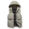 Mäns västar Autumn Men Solid Vest Jacket Varma herrarnas ytterkläder Waistcoat Casual Vests Hooded Jacket Mäns ärmlösa jackor plus storlek 7xl 231005