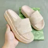 Designer Platform Slide G Sandaler Fashion Luxury Slides Brand Slippers For Women With Original Box Hot Beach Flip Flops Platt Sandal Sandal Low Heels STOR STORLEK 36-42