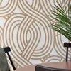 Wallpapers Modern Nordic Wave Curve Striped 3D Wallpaper Living Room Home Restaurant Background Ktv Gold Geometric Line Papel De Parede