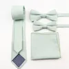 Bow Ties Classic 6 5 cm 100 Cotton Tie Tie Pocket مربع أزياء الرجال والأطفال