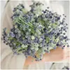 Ghirlande di fiori decorativi Decorazioni natalizie Gypsophila artificiale Decorazione domestica in plastica Fai da te Alito per bambini Falso Fiore Sile Goccia Consegna Dhnzw