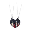 Pendentif Colliers 2pcs / Set Mode Personnalité Amis Amour Couple Collier Coeur Brisé BFF Bonne Amitié Bijoux Cadeaux