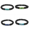 Bracelets à charme Huile essentielle par diffuseur 8 mm Black Lava Stone Beads Bracelet Drop Livrot Bijoux Dhgarden Dhtxy