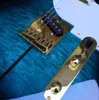 주식 Merle Haggard 서명 Tuff Dog Green Blue Sunburst Electric Guitar Quilted Maple Top Yellow Neck Gold Hardware