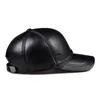 Ball Caps Arrival Men Genuine Sheepskin Baseball Cap Brand Casual Real Leather Snapback Male Father's Hats Adjustable