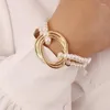 Chaînes Mode Géométrique Métal Long Collier De Perles Chaîne De Chandail