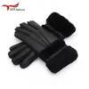 Gants à cinq doigts Top qualité en cuir véritable gant de fourrure chaude pour les femmes thermique hiver mode en peau de mouton ourdoor épais cinq doigts gants G5 231006