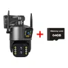 PEGATAH 8MP 4K caméra extérieure WiFi PTZ trois objectifs double écran 10X Zoom optique suivi automatique étanche CCTV caméras IP