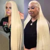 Synthetic Wigs 30 40 Inch 613 Blonde Straight 13x4 Lace Front Human Hair Brazilian Remy Colored Glueless 13x6 Frontal Wig for Women 231006