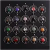 Charms 33X40Mm Tree Of Life Alloy Natural Stone Heart Pendant Energy Rose Quartz Opal For Girls Women Gift Necklace Jewelry Making Who Dh5El