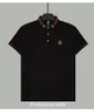 Modna męska Business Business Casual Men's T-shirt z krótkim rękawem koszulka haftowa logo klatki piersiowej Czarna koszulka