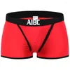 Underpants AIBC Marca Homens Underwear Boxer Shorts Gelo Seda Espaço Armazém Sexy Cintura Baixa Fina Elástica