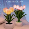 Table Lamps LED Tulip Flowerpot Table Lamp Interior Decoration Flower Potted Atmosphere Desk Light for Living Room Bedroom Bedside Study YQ231006