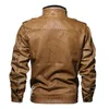 Männer Leder Faux Marke Jacke Männer Vintage Biker PU Mantel Kausalen Motorrad Jacken Plus Größe 8XL 3D Stehkragen herbst Winter Dicke Tops 231005