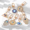 Porte-clés Evil Eye Strass Hamsa Main Porte-clés Bague Pour Femmes Hommes Fatima Bleu Sac Accessoires De Voiture Drop Livraison Bijoux Dhcyu