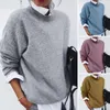 Women's Hoodies Lady Sweater Solid Color Pullover Sweatshirt Cozy Knitted For Women Stylish Half-high Collar Thick Fall