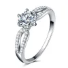 Modevisning elegant temperament smycken kvinnor flickor vit silver fylld vigselring klassisk vintage ring för kvinnor shippin232b