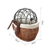 Panniers Bags Bike Basket Wicker with Wire Top Handlebar Pet 231005