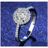 Wedding Rings Wholesale Of Eight Hearts And Arrows Zircon Imitation Mosang Stone Rings For Women Mens Six Claw Wedding Drop Delivery Dh2Vl