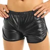 Underpants Mens Lingerie Wet Look Faux Leather Underwear Sports Boxer Shorts With Back Pocket Latex Pants Gay Panties Pole Dance293e