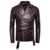 رجال S Leather Faux Motorcycle Slim Jacket British Fashion PU 231005